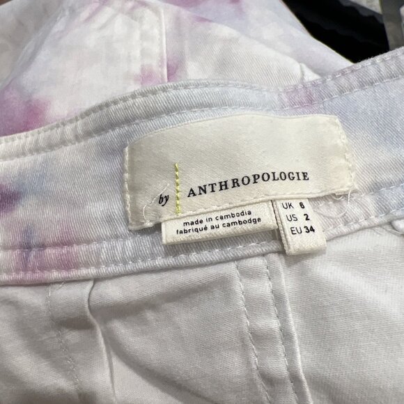 Anthropologie Tie-Dye Wrap Skirt With Button Details Size 2 Cotton Blend Pastel - Picture 6 of 9